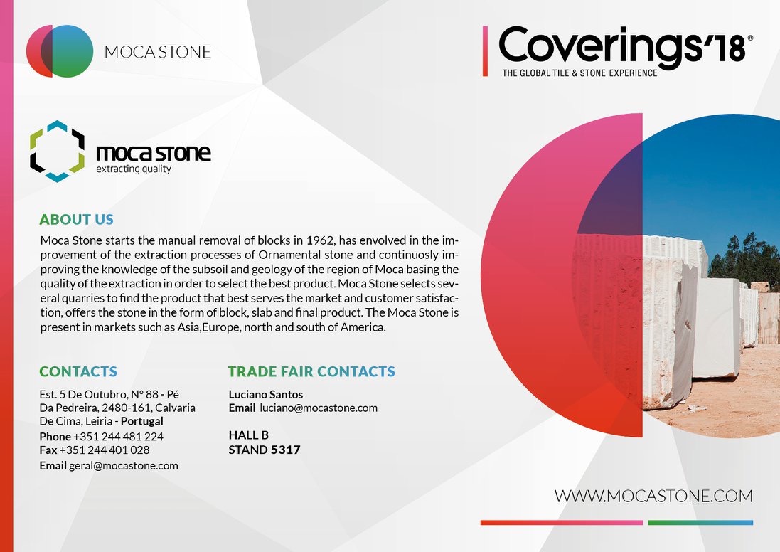 coverings, moca stone tradeshow, moca stone exhibition, portugal company stone